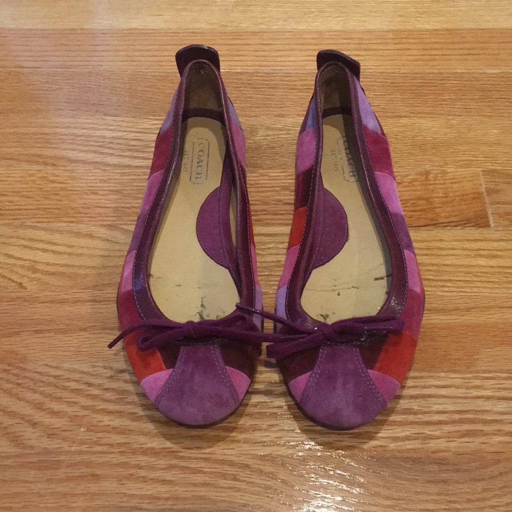 Coach Berry Colored Jenilee Suede Flats